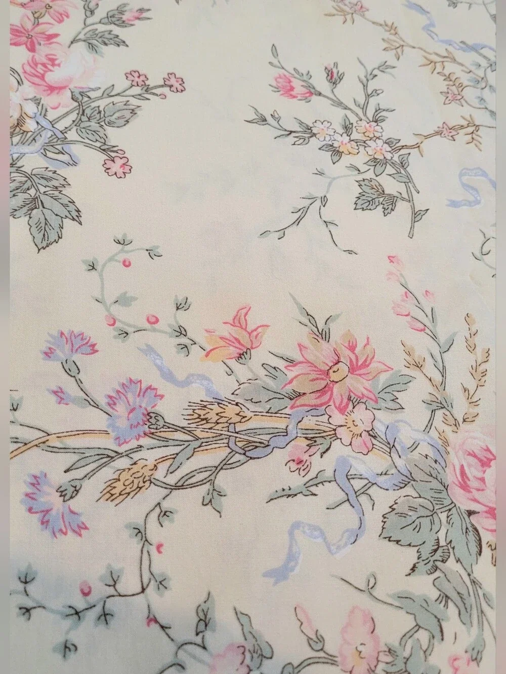 Vintage Ralph Lauren Sophie Brooke Standard Pillowcase Yellow Rose Floral Cotton